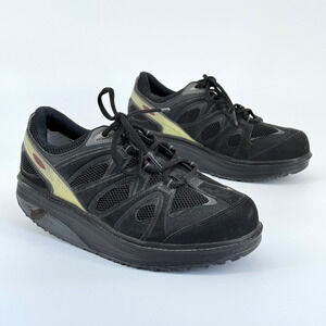 MBT Sport 2 Rocker Shoes Men 8.5 Women 10 Black Toning Walking Comfort Sneakers